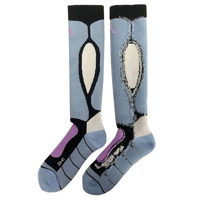 Anti-zweet vrouwen prestaties Custom knie hoog lang dik 100% merino wol ski sokken