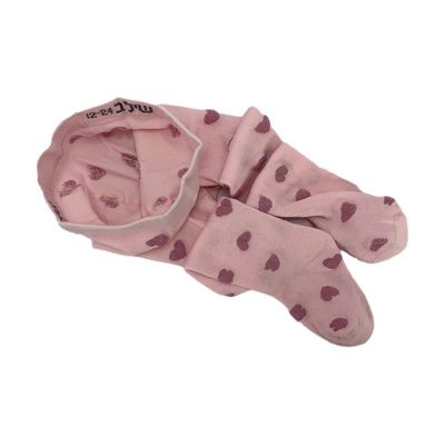 Comfortabele baby meisjes stropdassen in ademend katoen met roze harten
