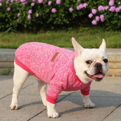 Gebreide puppy kleding massief patroon polyester materiaal voor uw viervoetige metgezel