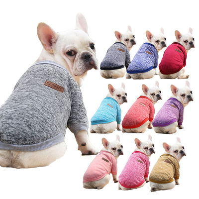 Gebreide puppy kleding massief patroon polyester materiaal voor uw viervoetige metgezel