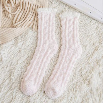 Winter dikke thermische vlies sokken voor vrouwen Hou je voeten warm als foto voorraad