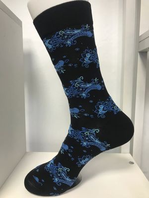 Lente seizoen Rood Paars Print Gecombeerd Katoen Polyester Spandex Fiber Sokken Voor Mannen