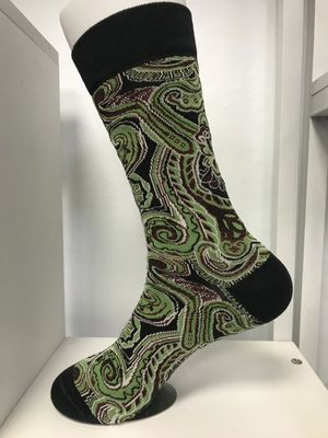 Lente seizoen Rood Paars Print Gecombeerd Katoen Polyester Spandex Fiber Sokken Voor Mannen