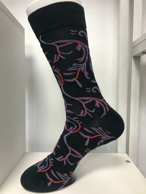 Mensen mode sokken in katoen polyester met aangepast logo en naalddetectie