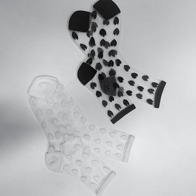 Als afbeelding op maat Vrouwen Zwart Wit Sexy kant Sheer Mesh sokken Midden kalf lengte voor de zomer