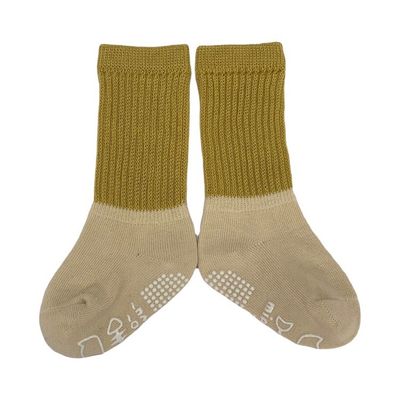Nieuwgeboren High Ankle gebreide anti slip lange baby sokken met ademend katoen