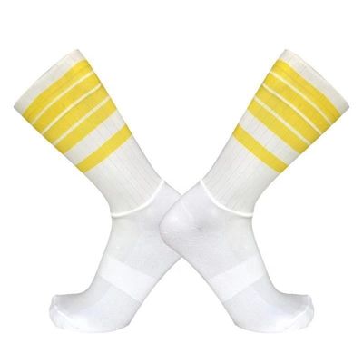 Witte polyamide en spandex snel droog anti-slip sport sok