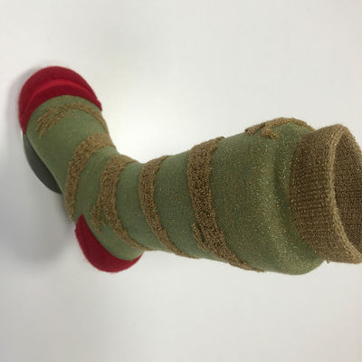 Custom katoen zilveren Lurex willekeurig gekusselde Terry sokken voor 5-9 jaar oude jongens en meisjes