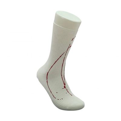 Topkwaliteit anti-slip witte creativiteit print zachte katoen lange maat design sokken voor mannen
