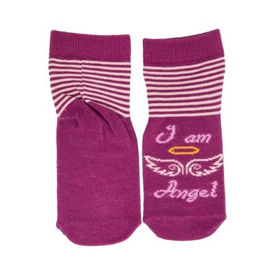 Meisjes Comfortabel Gezond Katoen Dikke Warme Streep Wing Print Kinderen Schattige Pop Sokken