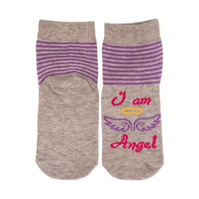 Meisjes Comfortabel Gezond Katoen Dikke Warme Streep Wing Print Kinderen Schattige Pop Sokken