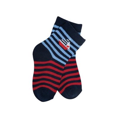 Cartoon Stripe pasgeboren sokken voor jongens en meisjes 12-24 maanden in gekamd katoen materiaal