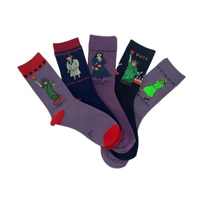 Vrouwen winter sokken grappig katoen ademend warm gebreide standaard print sokken