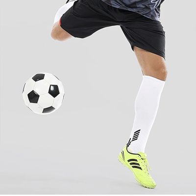 Solid Polyamide Elastane Stof Zachte Anti-Slip Voetbal Sport Voetbal Grijp lange sokken