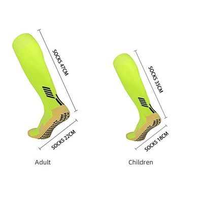 Solid Polyamide Elastane Stof Zachte Anti-Slip Voetbal Sport Voetbal Grijp lange sokken
