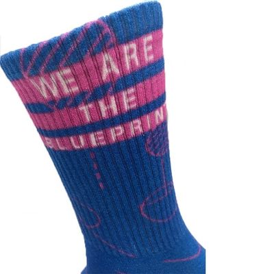 360 graden print effect Custom logo katoenen sokken met manchet ontwerp en 18% polyester