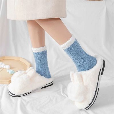 Custom Design Warm Coral Fleece Floor Socks voor vrouwen Niet-aasbriefend en duurzaam
