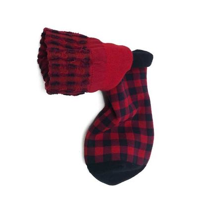 Breathable Slouch sokken voor vrouwen Rood Plaid katoen en Custom Casual Breathable