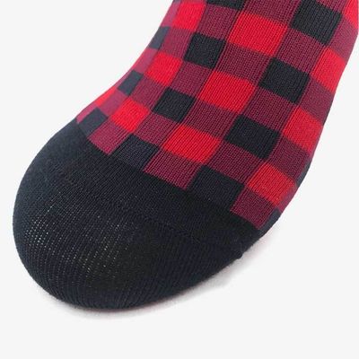 Breathable Slouch sokken voor vrouwen Rood Plaid katoen en Custom Casual Breathable