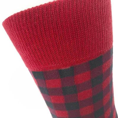 Breathable Slouch sokken voor vrouwen Rood Plaid katoen en Custom Casual Breathable