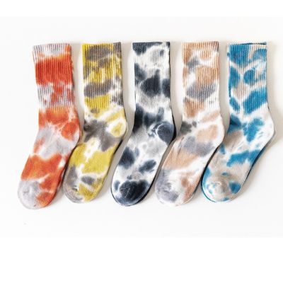 UNISEX 37-44 EU Grootte Tie Dye Thin Candy Color Print Custom Cotton Tube Sport sokken