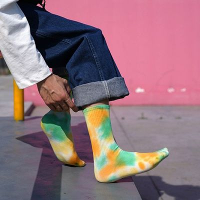UNISEX 37-44 EU Grootte Tie Dye Thin Candy Color Print Custom Cotton Tube Sport sokken