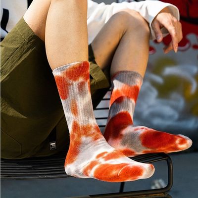 UNISEX 37-44 EU Grootte Tie Dye Thin Candy Color Print Custom Cotton Tube Sport sokken