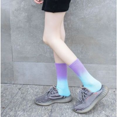 Unisex Custom Embroidery Logo Sport Athletic Cotton Crew Tie Dye Socks Naalddetectie Ja
