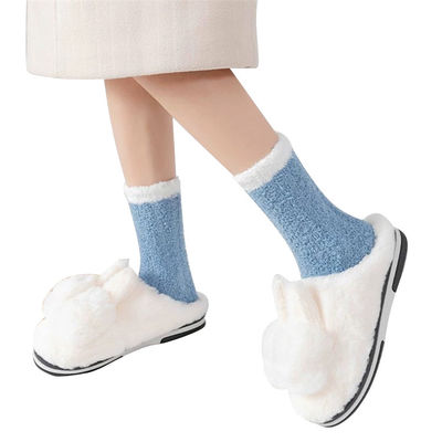 Zwakke warme winter sokken met print patroon Fuzzy dikke gezellige polyester sokken