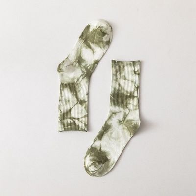 20 Kleuren Crew Oem Tie Dye Unisex Socks Cotton Polyester Spandex Sport Sock Direct Levering