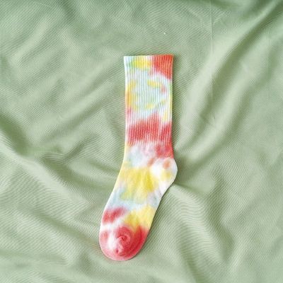 20 Kleuren Crew Oem Tie Dye Unisex Socks Cotton Polyester Spandex Sport Sock Direct Levering