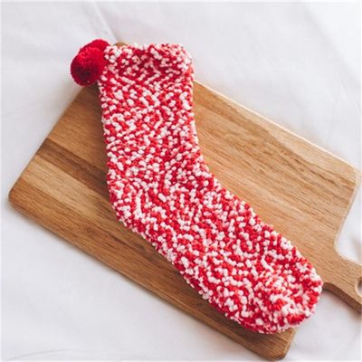 Winter Coral Fleece Cup Cake sokken met creatief accessoire balontwerp en DOT-patroon
