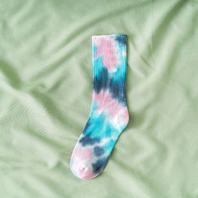 Regular Style Tie Dye Long Tube Unisex sokken met katoen polyester spandex materiaal