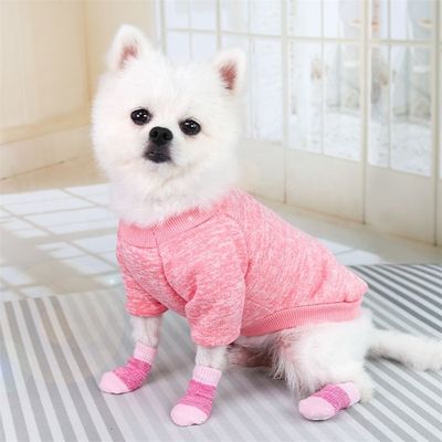 Blijf modieus en comfortabel met deze roze/blauwe hondensokken winterseizoen must-have
