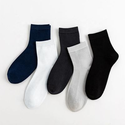 Mensen bamboe katoenen jurk sokken korte buis gebreide massieve zwarte ademende casual sokken