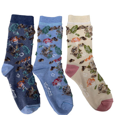Aangepaste Jacquard Design Crew sokken schattig en grappig cartoonpatroon voor volwassenen Unisex