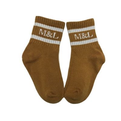 Gebreide kinder anti-slip sokken met schattige strepen 80% gekamd katoen, 18% polyamide