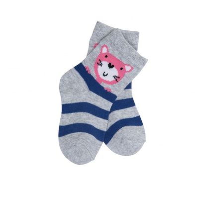 70% katoen 28% polyester 2% spandex stof schattig tekenfilm afdruk maat logo sokken voor kinderen