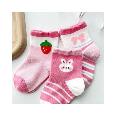 Socks voor baby, kleuter, ademend, anti-slip, voorjaar, schattig, gedrukt, katoenen sokken