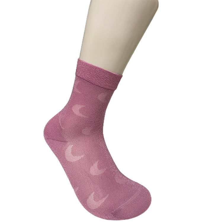 100% mode stijlvol minimalistisch vrouwen glanzende zijde nylon sokken met anti-glij functie