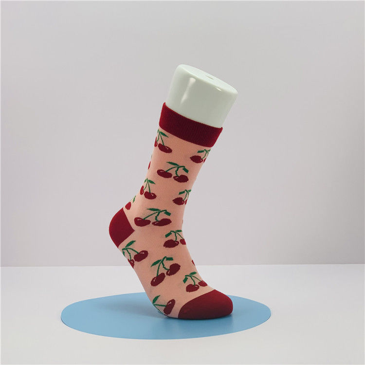 Kosten Grappige Happy Fashion sokken met Custom Cartoon Food Fruit Print in reguliere stijl