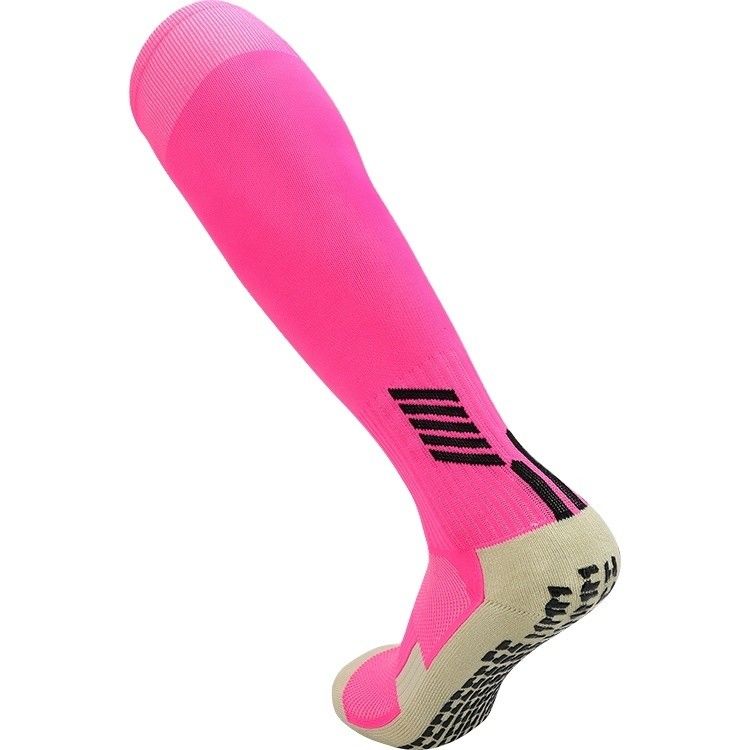 Solid Polyamide Elastane Stof Zachte Anti-Slip Voetbal Sport Voetbal Grijp lange sokken
