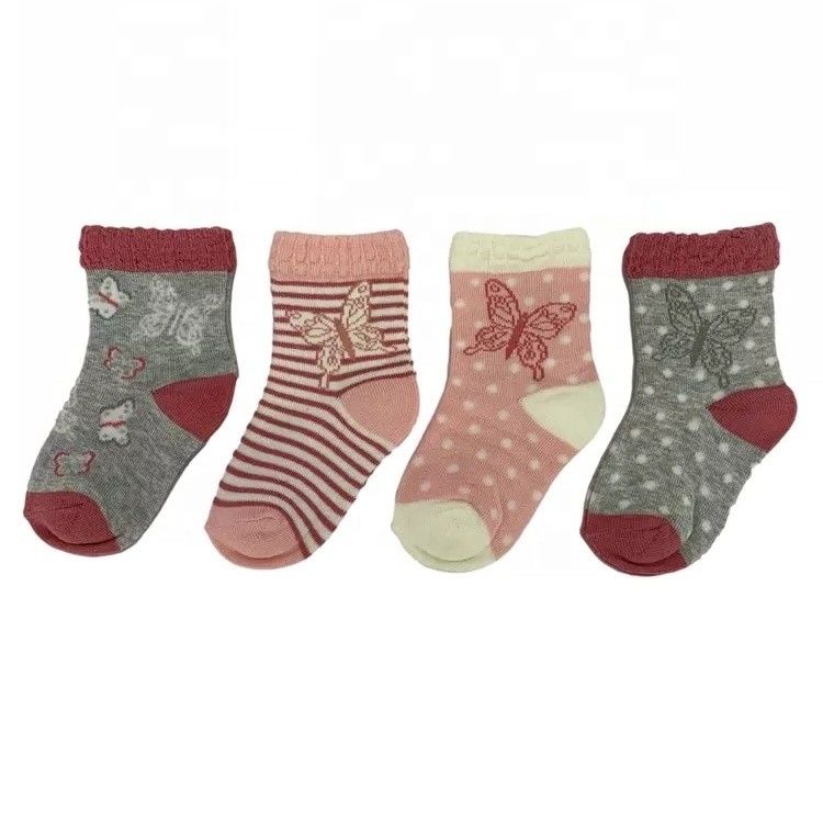 Kleurrijke gestreepte baby sokken ademend stof 70% katoen 28% polyester 2% spandex