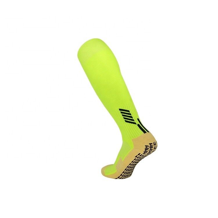 Mensen gewone stijl polyester grip compressie sokken voor lange voetbal vocht Wicking