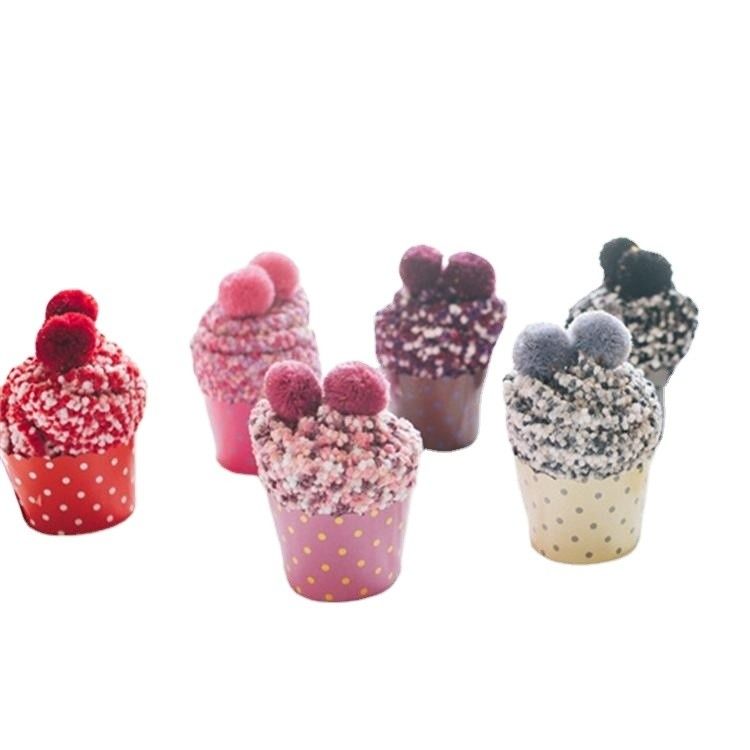 Winter Coral Fleece Cup Cake sokken met creatief accessoire balontwerp en DOT-patroon