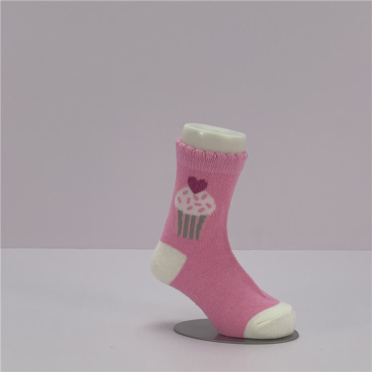 Cartoon Patroon Baby Baby Meisje Biologische Katoen Roze Sokken Voor Kinderen 12-24 maanden