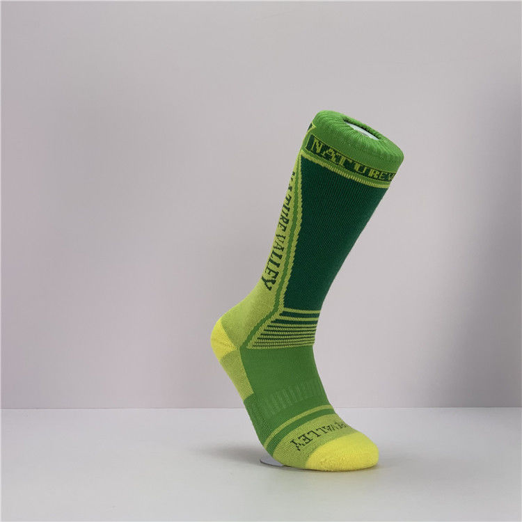 Anti-slip ademend zweet Wicking brief patroon lange sport sokken voor 39-41 maat