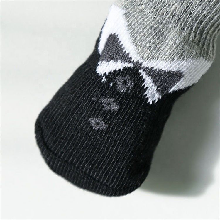 4PCS Warme puppy hondenschoenen zachte ademend troeteldier breien sokken voor kleine honden hoge crew stijl