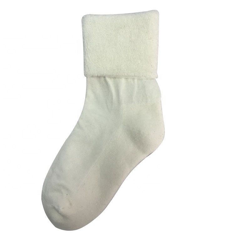 Custom kids sokken wit roze pluis baby gecombeerde katoenen sokken voor dagelijks comfort
